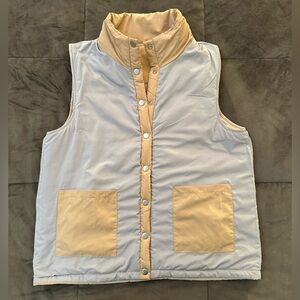 Hem & Thread Reversible Color Block Puffer Vest